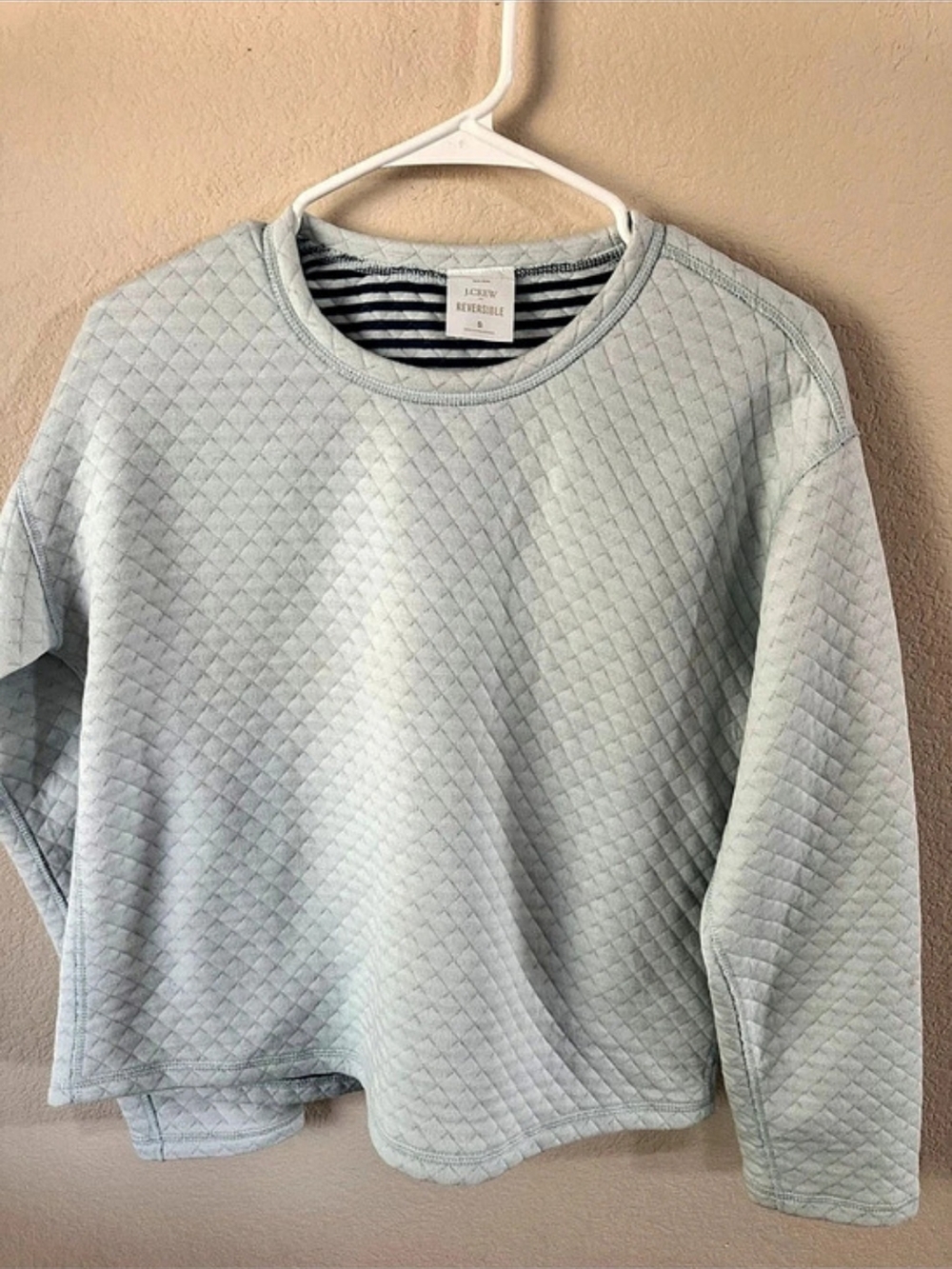 J.Crew Reversible Quilted Sweatshirt Striped Reversible Sweatshirt Size Small - Picture 2 of 4